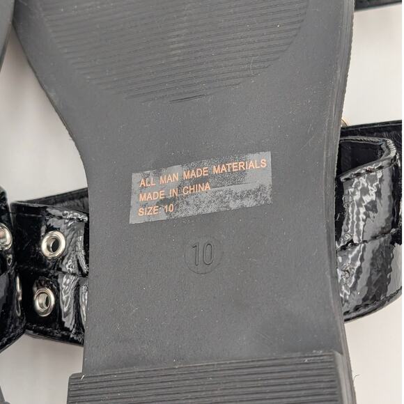 Wild Diva Lounge Belize Buckle Strap Slide Sandal Women's Black Size US10 EU41 - Picture 9 of 11